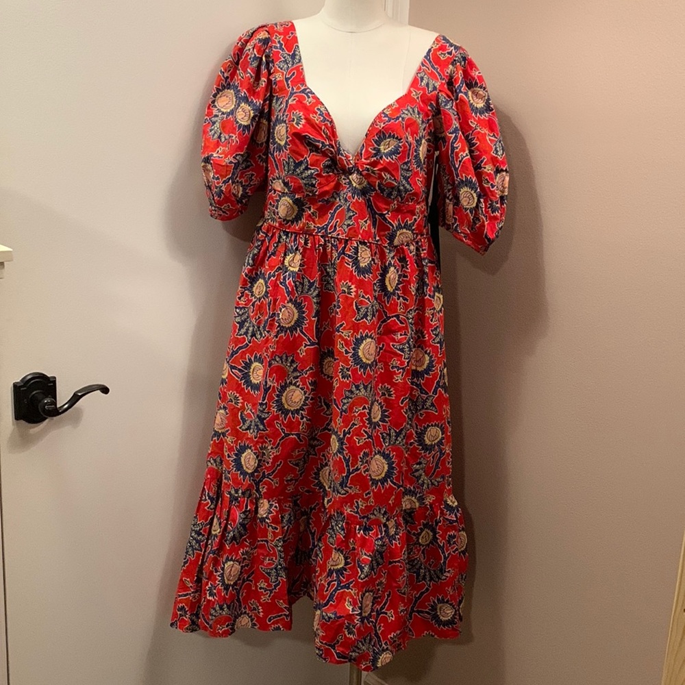 House of Harlow 1960 Women’s Red Floral Knot Tie Dress size XL